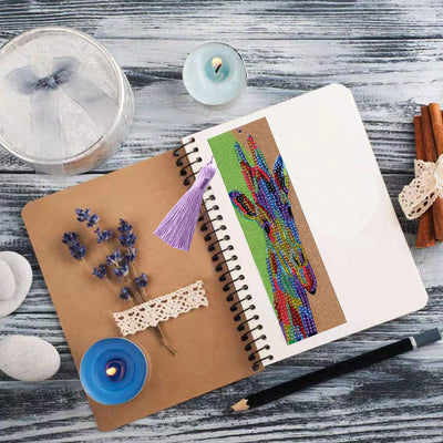 Colorful Giraffe Leather Bookmark Diamond Painting Kits