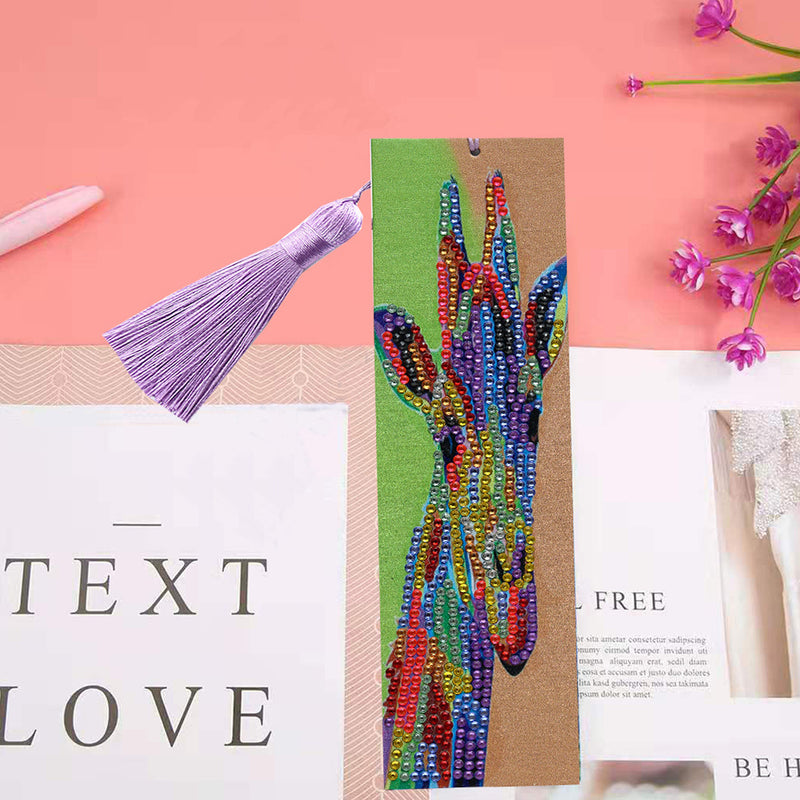 Colorful Giraffe Leather Bookmark Diamond Painting Kits