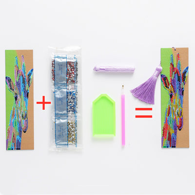 Colorful Giraffe Leather Bookmark Diamond Painting Kits