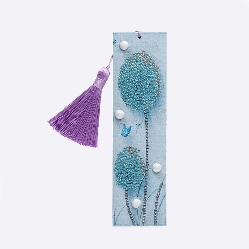 Blue Dandelion Leather Bookmark Diamond Painting Kits