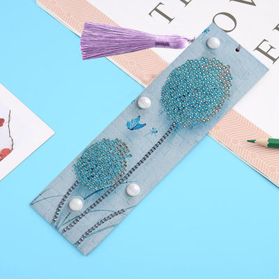 Blue Dandelion Leather Bookmark Diamond Painting Kits