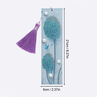 Blue Dandelion Leather Bookmark Diamond Painting Kits