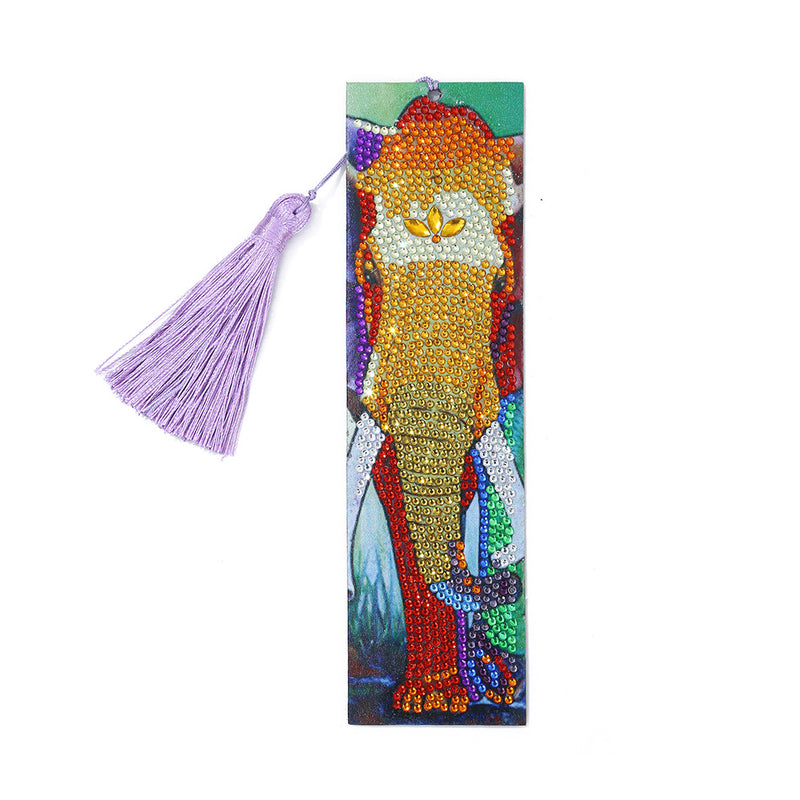 Golden Elephant Leather Bookmark Diamond Painting Kits