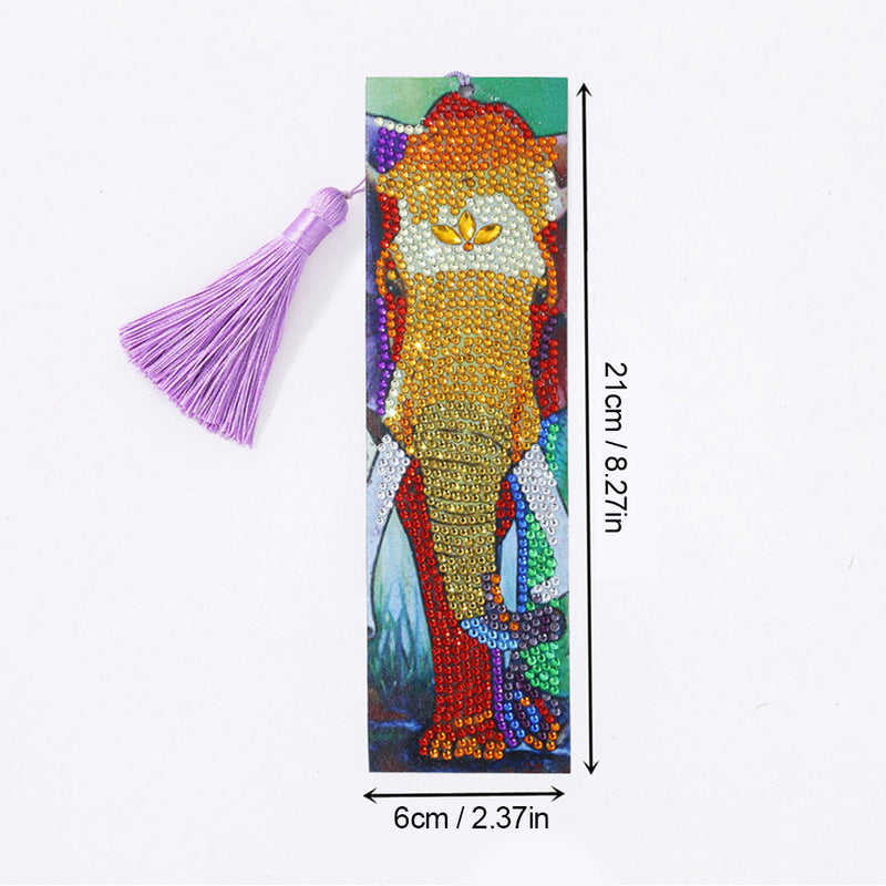 Golden Elephant Leather Bookmark Diamond Painting Kits