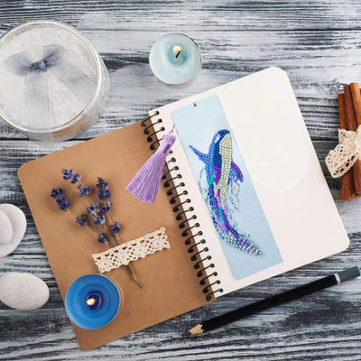 Blue Dolphin Leather Bookmark Diamond Painting Kits