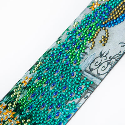 Green Peacock Leather Bookmark Diamond Painting Kits