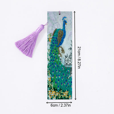 Green Peacock Leather Bookmark Diamond Painting Kits