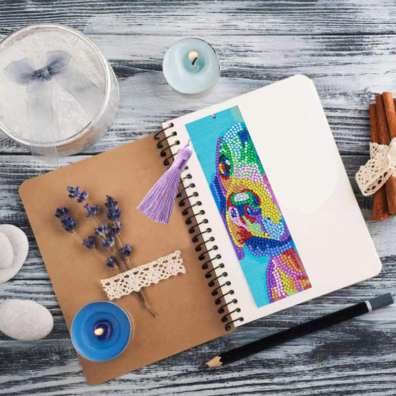 Colorful Dog Leather Bookmark Diamond Painting Kits