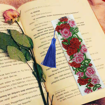 Red Roses Leather Bookmark Diamond Painting Kits