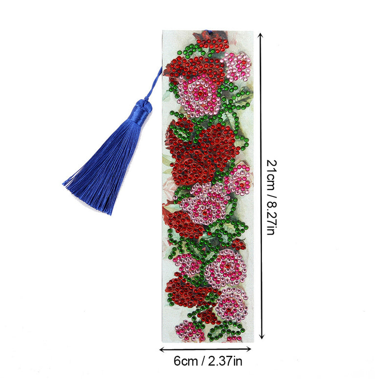 Red Roses Leather Bookmark Diamond Painting Kits