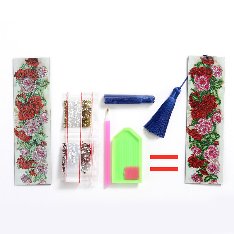 Red Roses Leather Bookmark Diamond Painting Kits