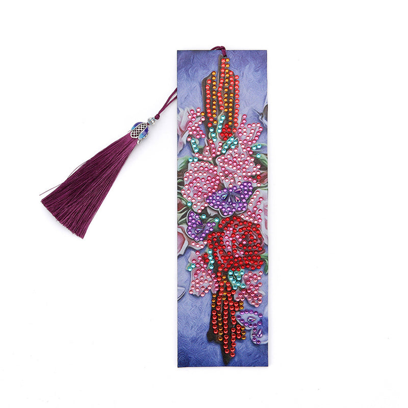 Flower Cross Leather Bookmark Diamond Painting Kits