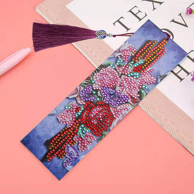 Flower Cross Leather Bookmark Diamond Painting Kits