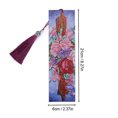 Flower Cross Leather Bookmark Diamond Painting Kits