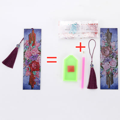 Flower Cross Leather Bookmark Diamond Painting Kits