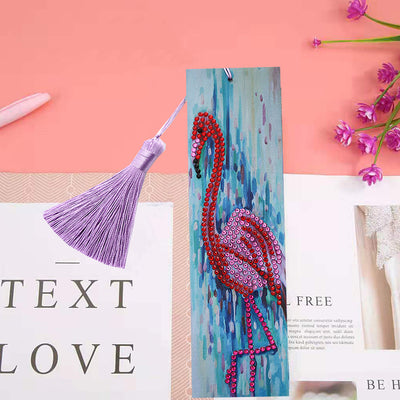 Red Flamingo Leather Bookmark Diamond Painting Kits