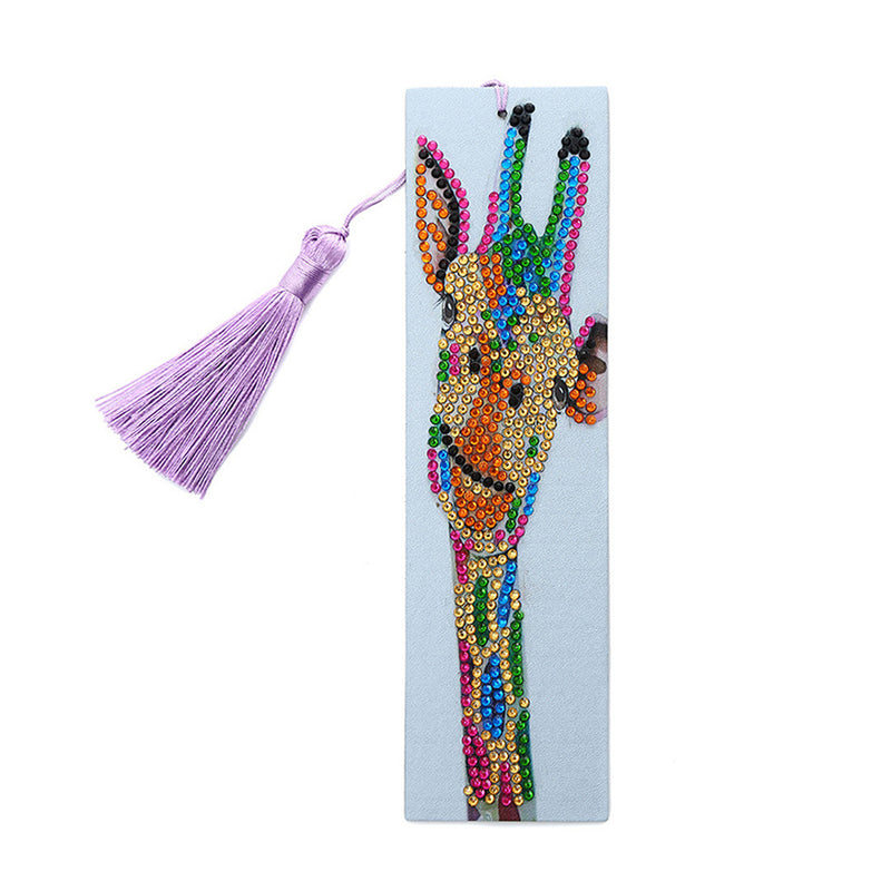 Colorful Giraffe Leather Bookmark Diamond Painting Kits