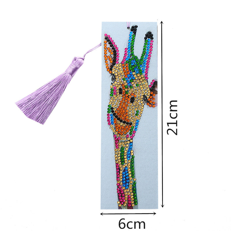 Colorful Giraffe Leather Bookmark Diamond Painting Kits