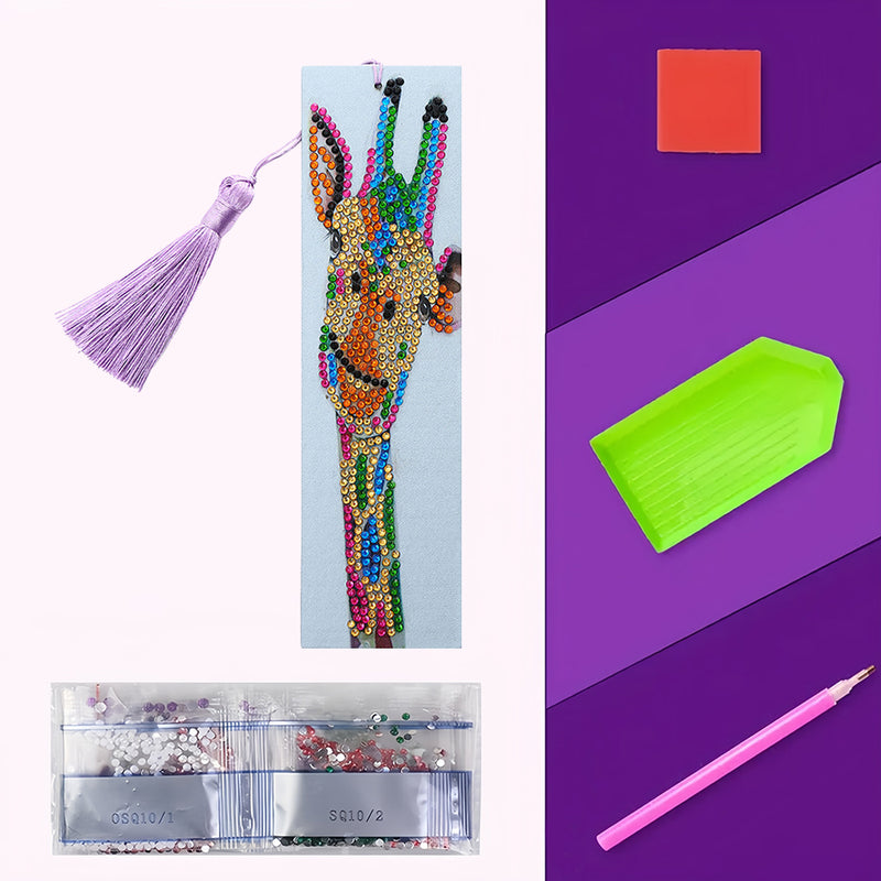 Colorful Giraffe Leather Bookmark Diamond Painting Kits