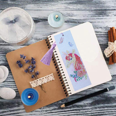 Cartoon Unicorn and Butterfly Leather Bookmark Diamond Painting Kits