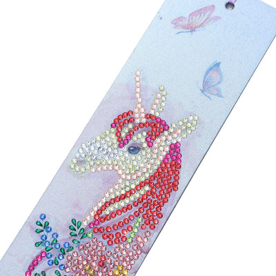 Cartoon Unicorn and Butterfly Leather Bookmark Diamond Painting Kits