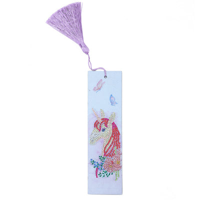 Cartoon Unicorn and Butterfly Leather Bookmark Diamond Painting Kits