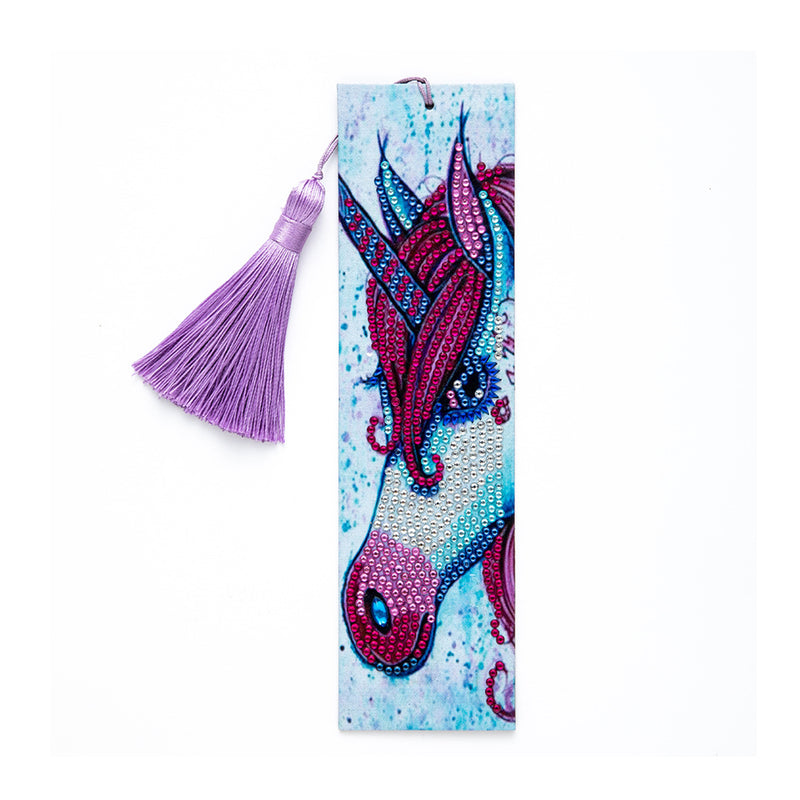 Unicorn with Red Mane Leather Bookmark Diamond Painting Kits