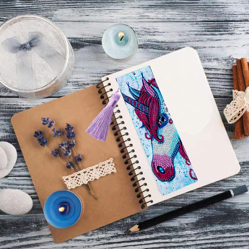 Unicorn with Red Mane Leather Bookmark Diamond Painting Kits