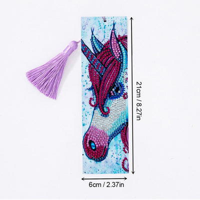 Unicorn with Red Mane Leather Bookmark Diamond Painting Kits