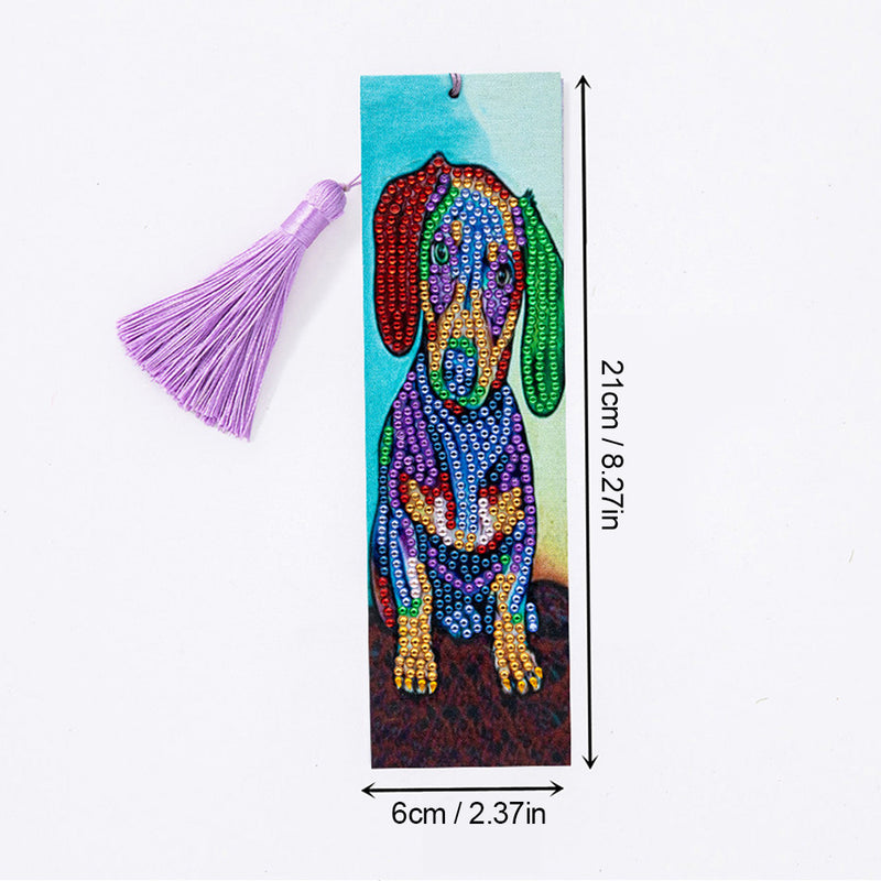 Colorful Dachshund Leather Bookmark Diamond Painting Kits