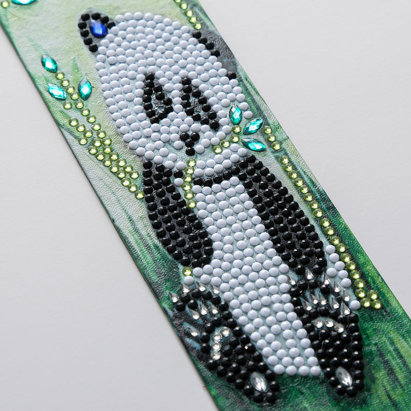 Panda Eating Bamboo Leather Bookmark Diamond Painting Kits