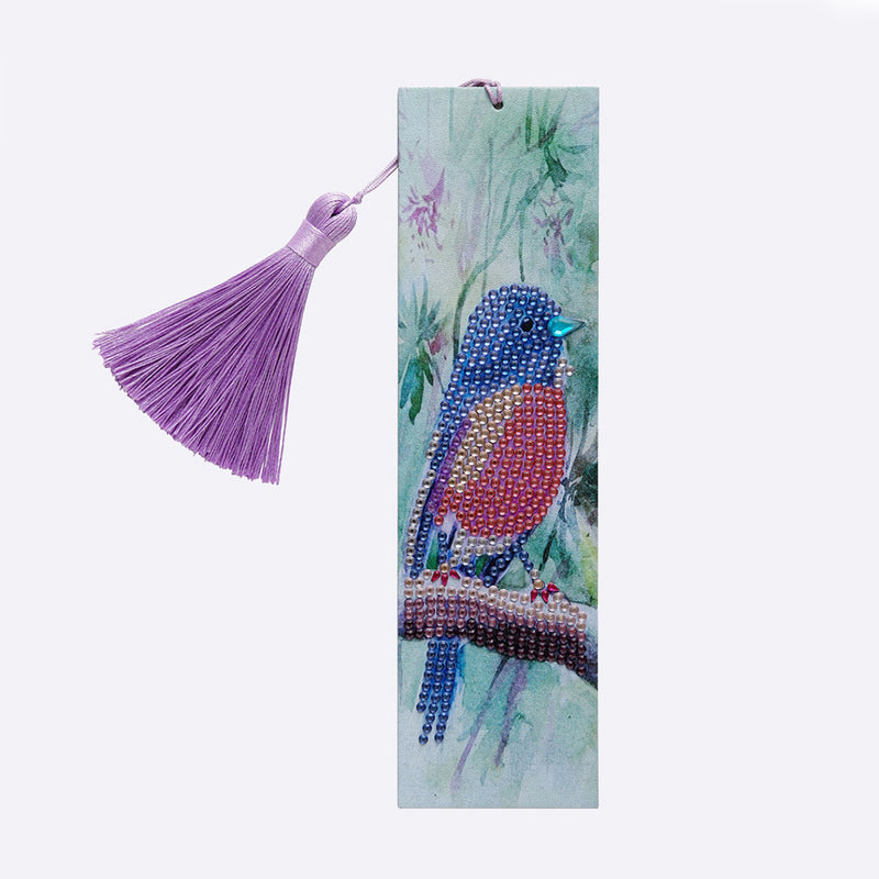 Blue and Red Bird Leather Bookmark Diamond Painting Kits