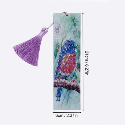 Blue and Red Bird Leather Bookmark Diamond Painting Kits