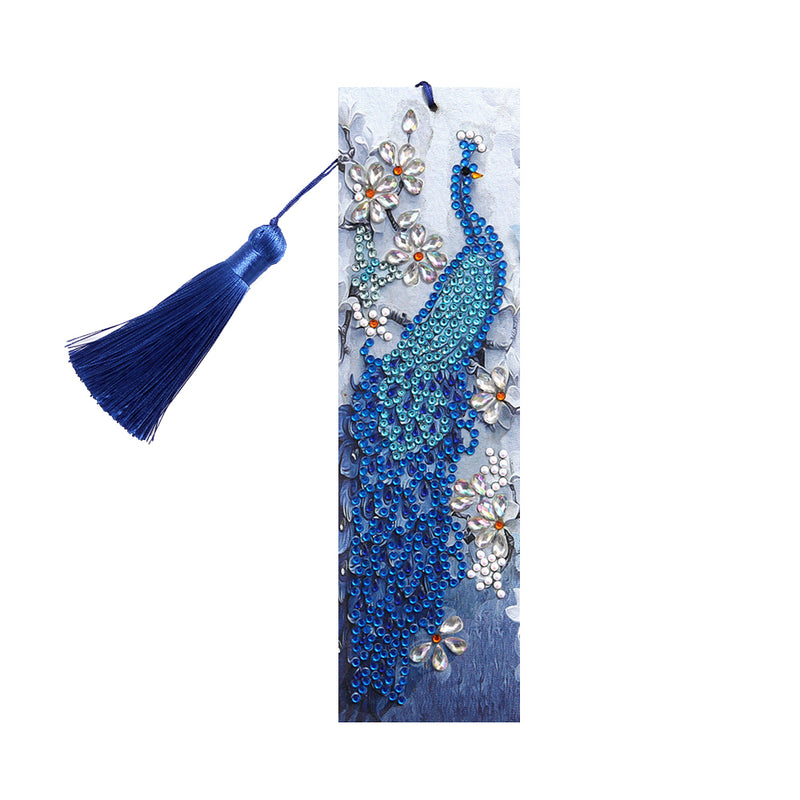 Orchid and Blue Peacock Leather Bookmark Diamond Painting Kits