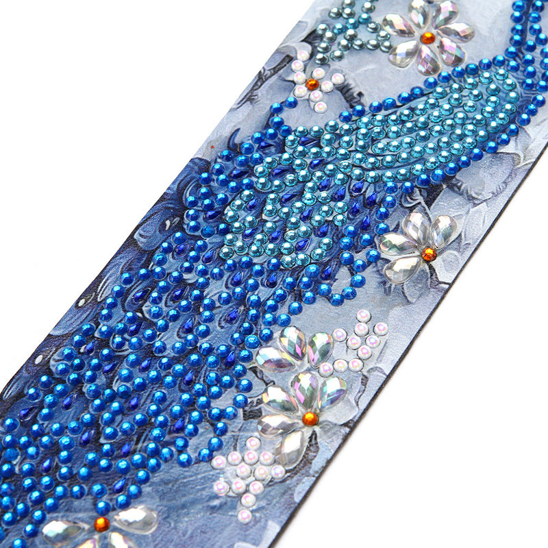 Orchid and Blue Peacock Leather Bookmark Diamond Painting Kits