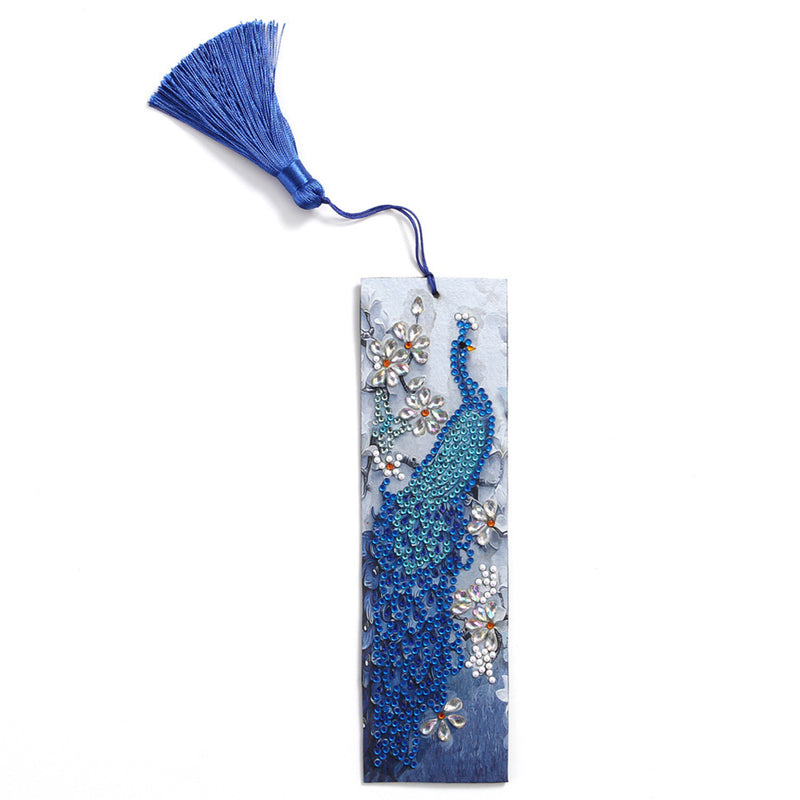 Orchid and Blue Peacock Leather Bookmark Diamond Painting Kits