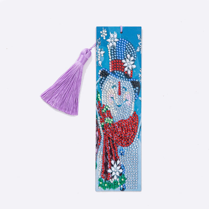 Smiling Snowman Leather Bookmark Diamond Painting Kits