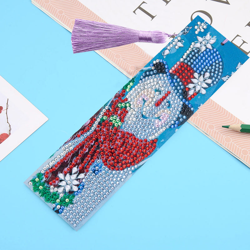 Smiling Snowman Leather Bookmark Diamond Painting Kits