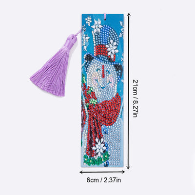 Smiling Snowman Leather Bookmark Diamond Painting Kits