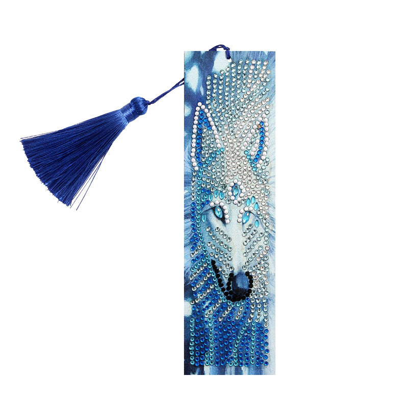 White Wolf Leather Bookmark Diamond Painting Kits