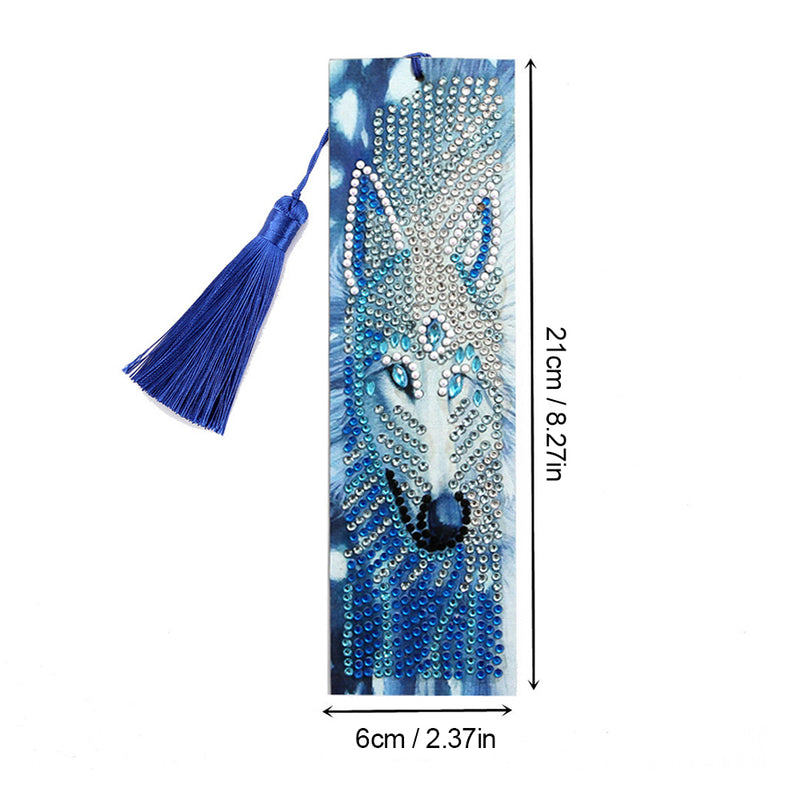 White Wolf Leather Bookmark Diamond Painting Kits