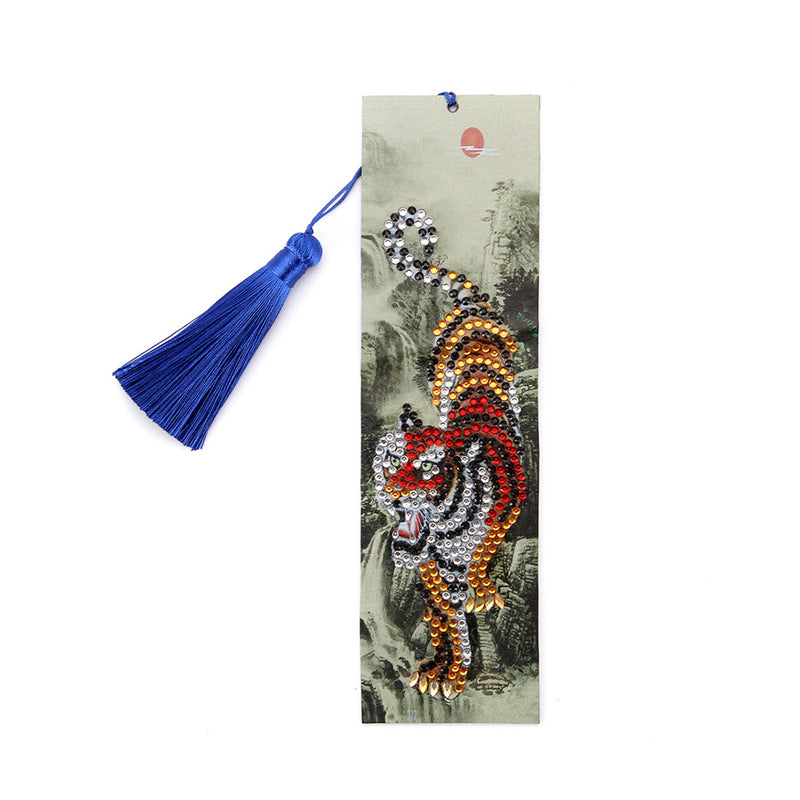 Tiger Descending Mountain Leather Bookmark Diamond Painting Kits