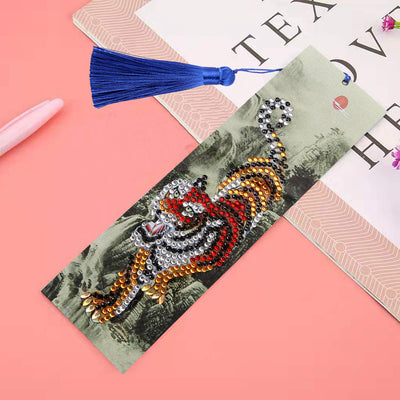 Tiger Descending Mountain Leather Bookmark Diamond Painting Kits