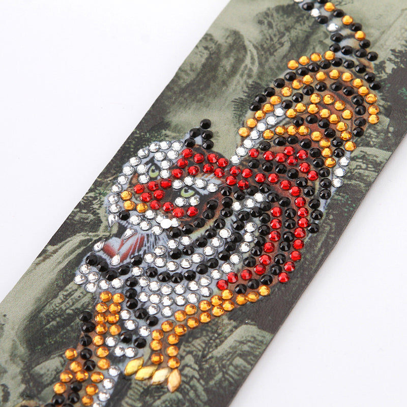 Tiger Descending Mountain Leather Bookmark Diamond Painting Kits