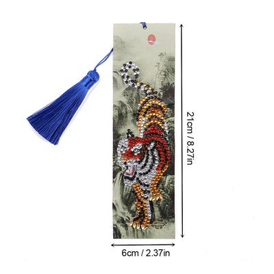 Tiger Descending Mountain Leather Bookmark Diamond Painting Kits