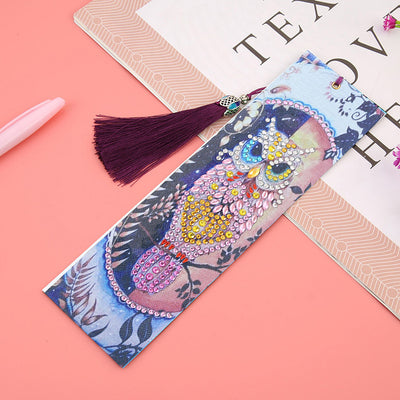 Beautiful Pink Owl Leather Bookmark Diamond Painting Kits