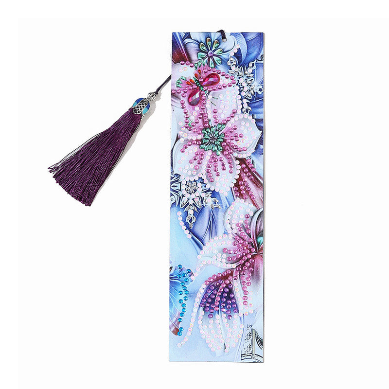 Pure White Magnolia Leather Bookmark Diamond Painting Kits