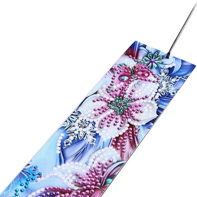 Pure White Magnolia Leather Bookmark Diamond Painting Kits