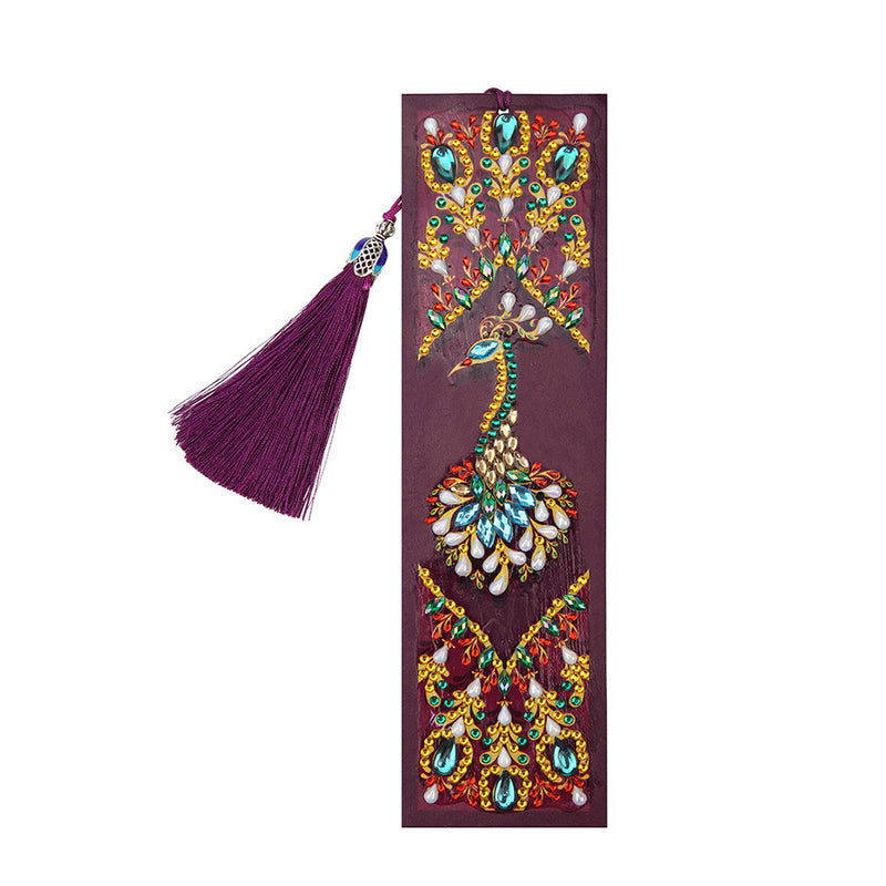 Gorgeous Peacock Leather Bookmark Diamond Painting Kits