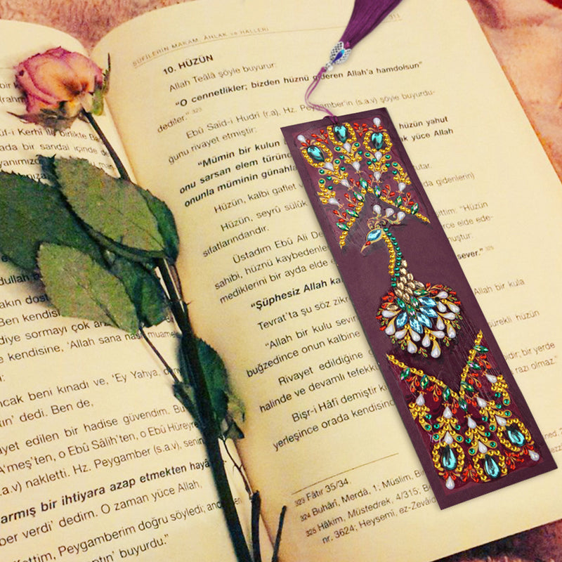 Gorgeous Peacock Leather Bookmark Diamond Painting Kits